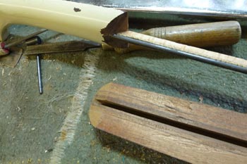 Martin Turner's Gibson Thunderbird IV  headstock repair
